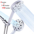 Water Saving Ionic Handheld High Pressure 10 Modes Adjustable Filter Shower Head with Additional Replacements