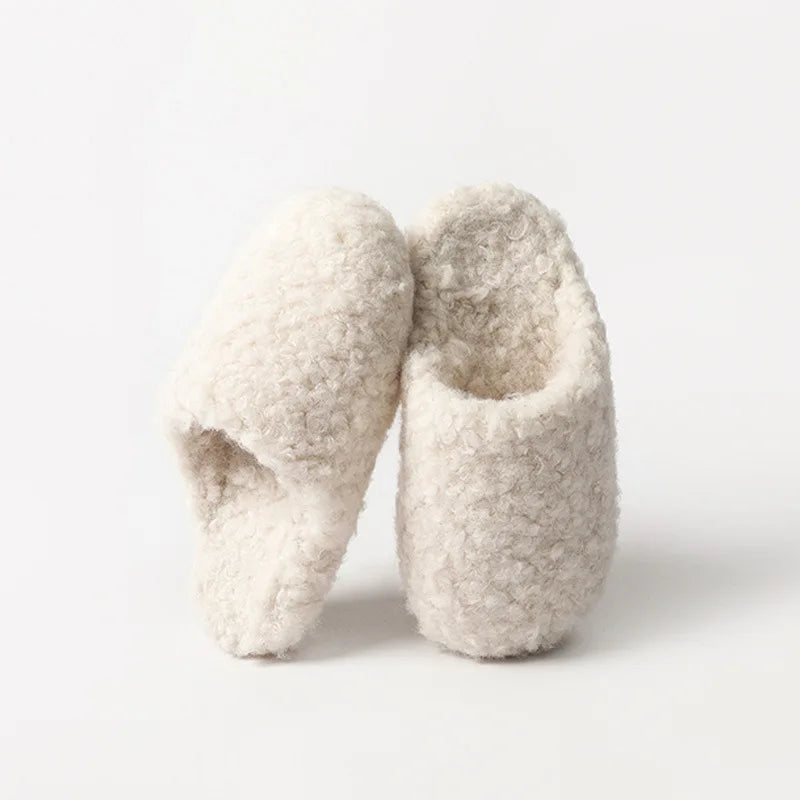 2027 NEW KJ Everfoams Womens Slip-On Slippers Cozy Soft Fuzzy Faux Alpaca Shearling Memory Foam Lightweight Indoor