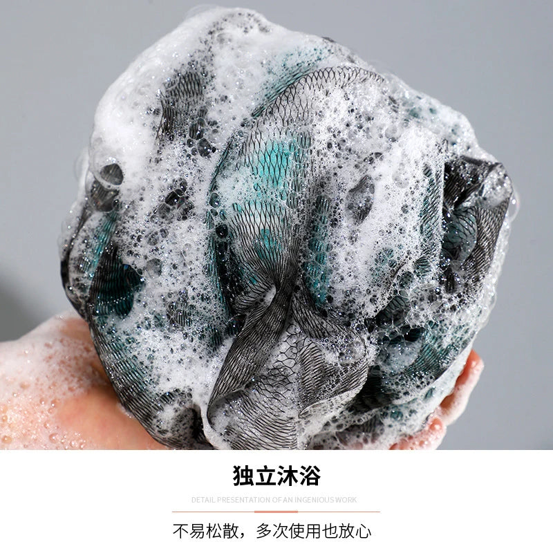 3 Large PE Bath Balls Random Color Shower Mesh Sponge Body Cleaning Bath Ball for Bathroom Shower