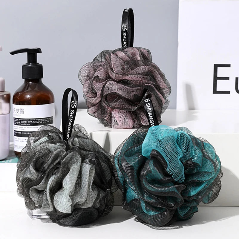 3 Large PE Bath Balls Random Color Shower Mesh Sponge Body Cleaning Bath Ball for Bathroom Shower