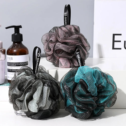 3 Large PE Bath Balls Random Color Shower Mesh Sponge Body Cleaning Bath Ball for Bathroom Shower